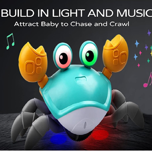 خرچنگ موزیکال شارژی سنسوردار آبی electric induction cute crab blue -اسباب بازی